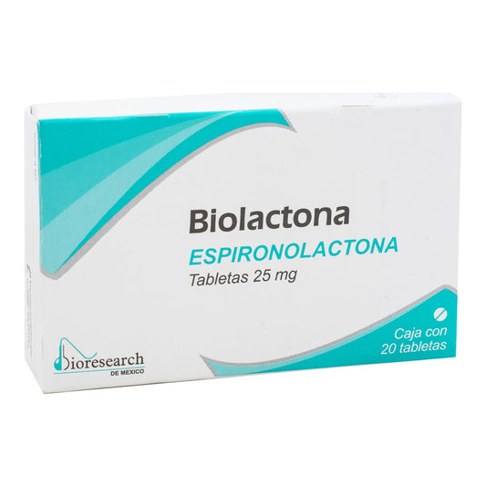 Biolactona Tabletas 25mg C/20 (Espironolactona) (Bioresearch)