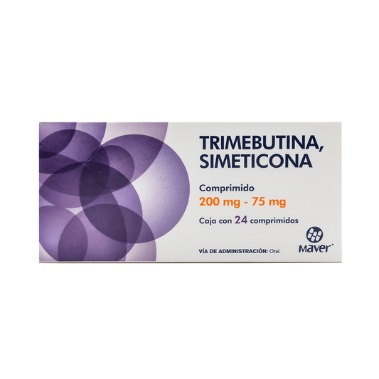 Trimebutina/Simeticona Tabletas 200mg C/24 (Maver)