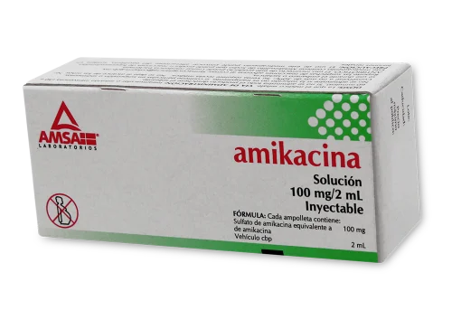 Amikacina Solución Inyectable 100 mg Amsa C/1