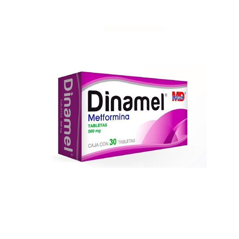 Dinamel Tabletas 500mg c/30 (Metformina) MD Liferpal