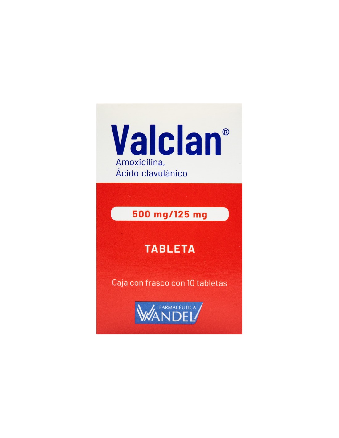 Valclan (amoxicilina / Ácido Clavulánico)  Tabs 500mg / 125mg c/10 (Wandel)
