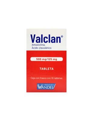 Valclan (amoxicilina / Ácido Clavulánico)  Tabs 500mg / 125mg c/10 (Wandel)