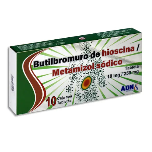 Hioscina / Metamizol Sódico 10mg/250mg C/10 Tabletas (Biomep)