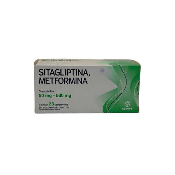 Sitagliptina/metformina c/28 Tabletas 50mg-500mg (Maver)