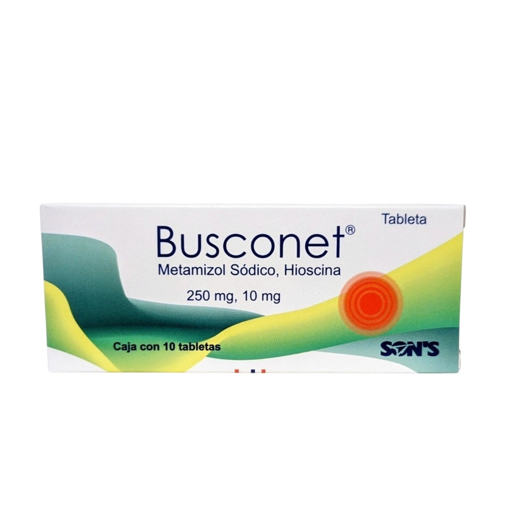 Busconet  10mg/250mg C/10 Tabletas (Hioscina/Metamizol Sódico) SONS