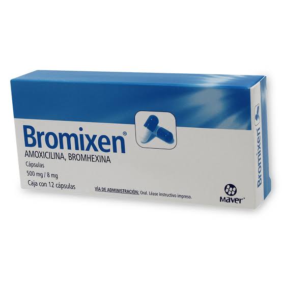 Bromixen Cápsulas 500mg c/12 (Amoxicilina/Bromhexina) Maver