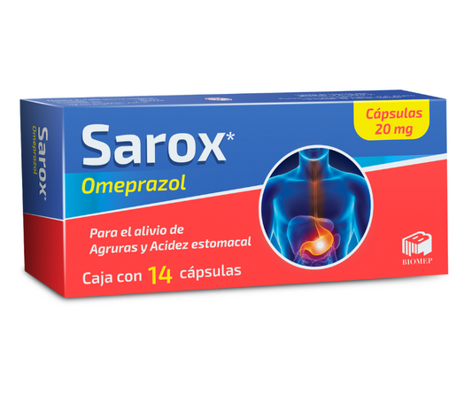 Sarox Omeprazol Cápsulas C/14 (Omeprazol) (Biomep)