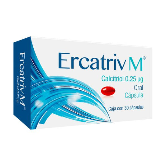 Ercatriv-M Cápsulas C/30 (Calcitrol) 0.25ug (Progela)